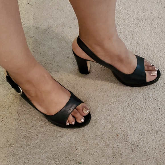 4.5 Inch open toe sling Back Leather Heel - Picture 7 of 7
